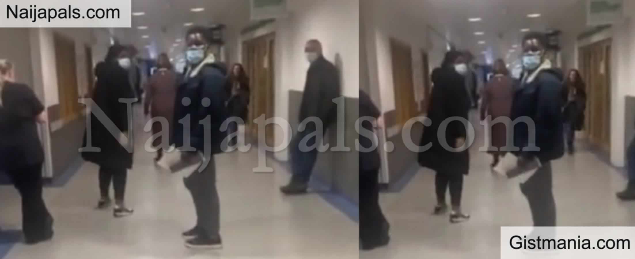 Wife Storms Hospital To Disgrace Husband She Helped Bring To UK After He Impregnated Lady