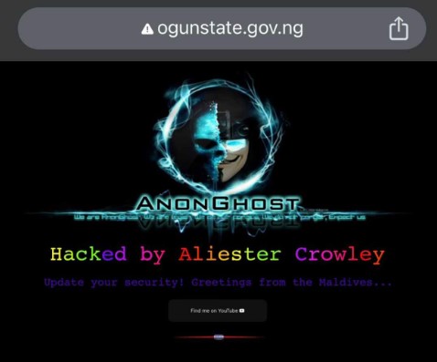 Hacker takes over Ogun govt website