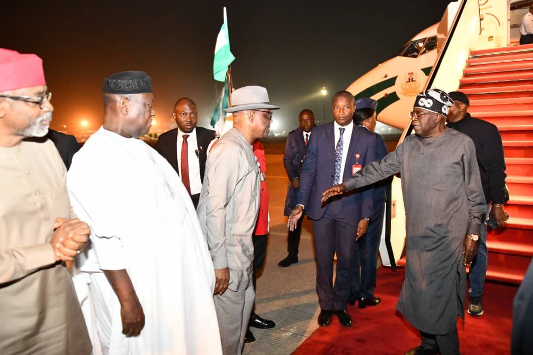 Tinubu returns from France, orders emergency meeting on food security